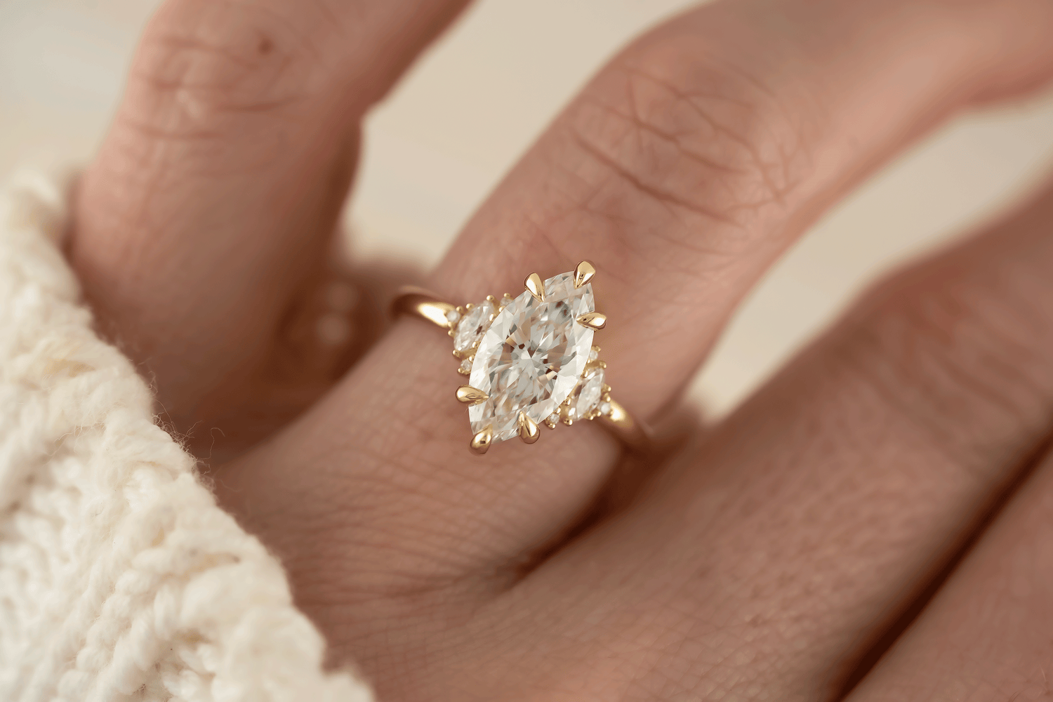 The Low Maren Ring | Marquise Diamond