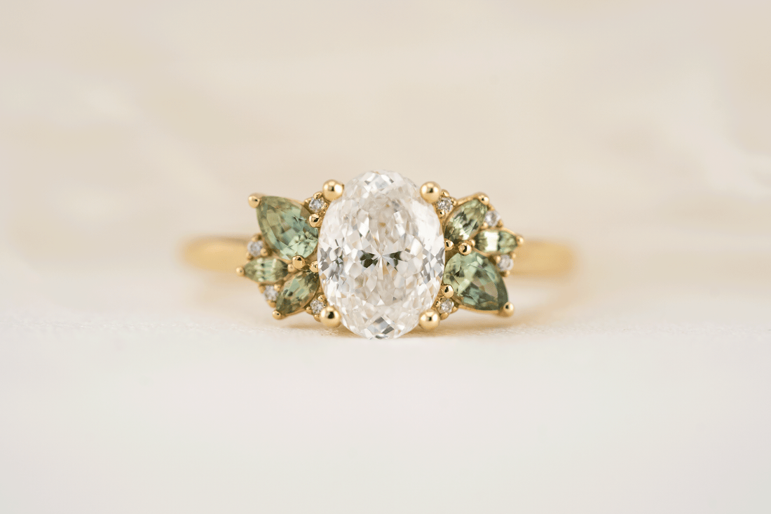 The Fleur Ring | 1.53 CT Portuguese Cut Oval Diamond - Lavender Creek Gems
