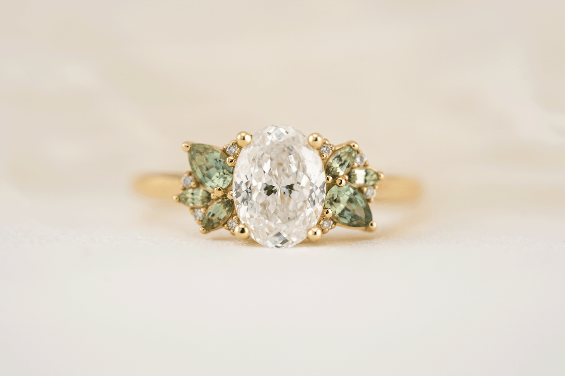 The Fleur Ring | 1.53 CT Portuguese Cut Oval Diamond - Lavender Creek Gems 
