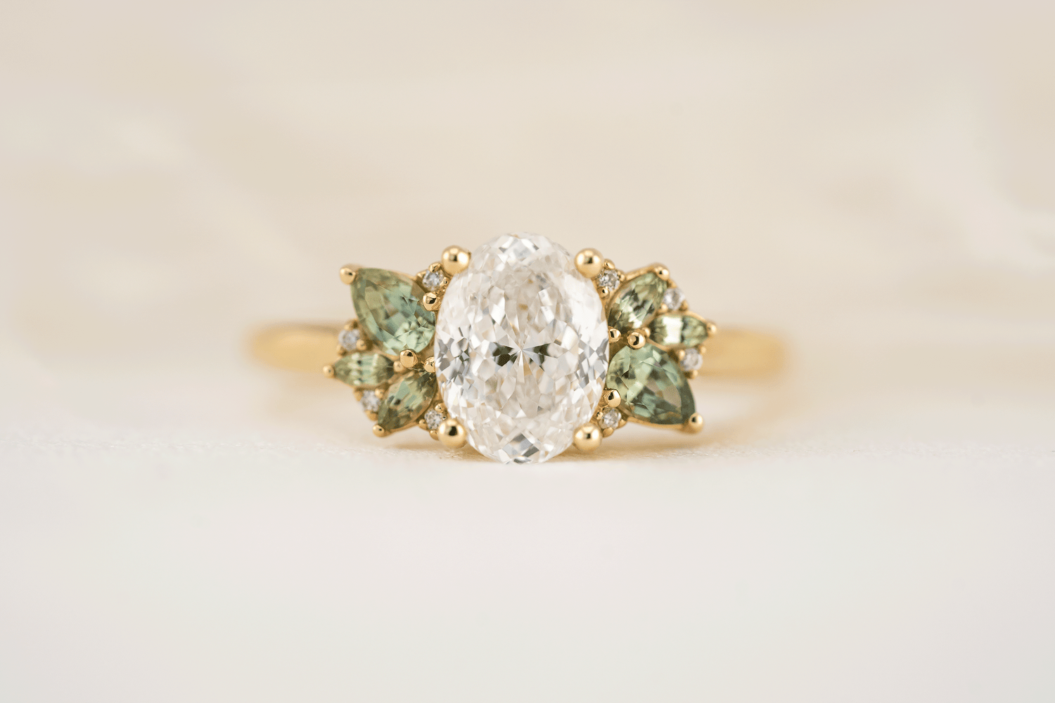The Fleur Ring | 1.53 CT Portuguese Cut Oval Diamond - Lavender Creek Gems 