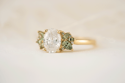 The Fleur Ring | 1.53 CT Portuguese Cut Oval Diamond - Lavender Creek Gems 