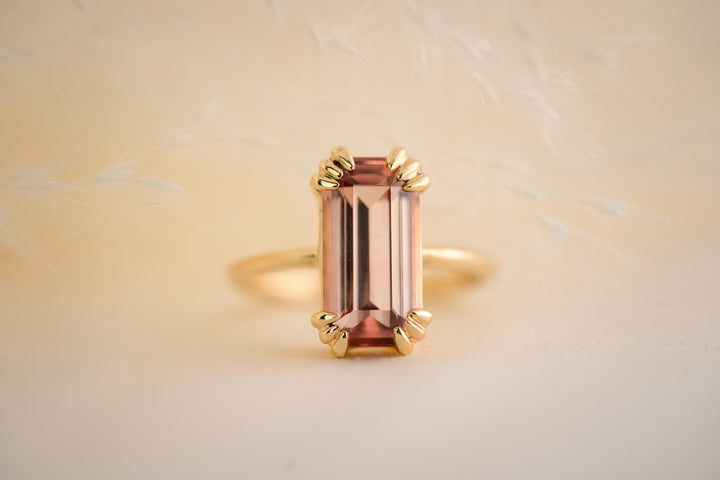 The Thalassa 4.1 CT Emerald Cut Pink Tourmaline Ring