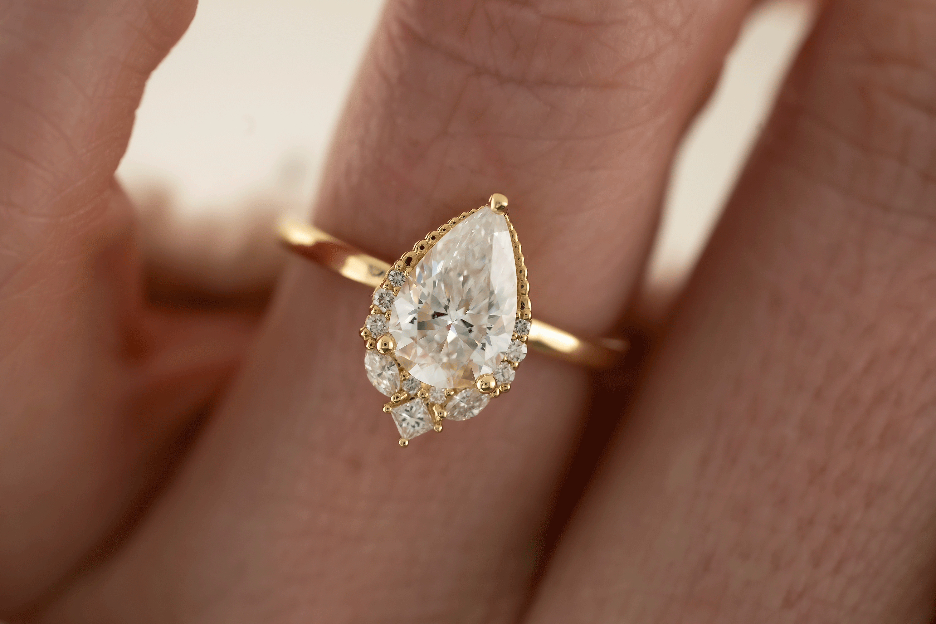 The Charlotte Ring | Pear Diamond - Lavender Creek Gems 