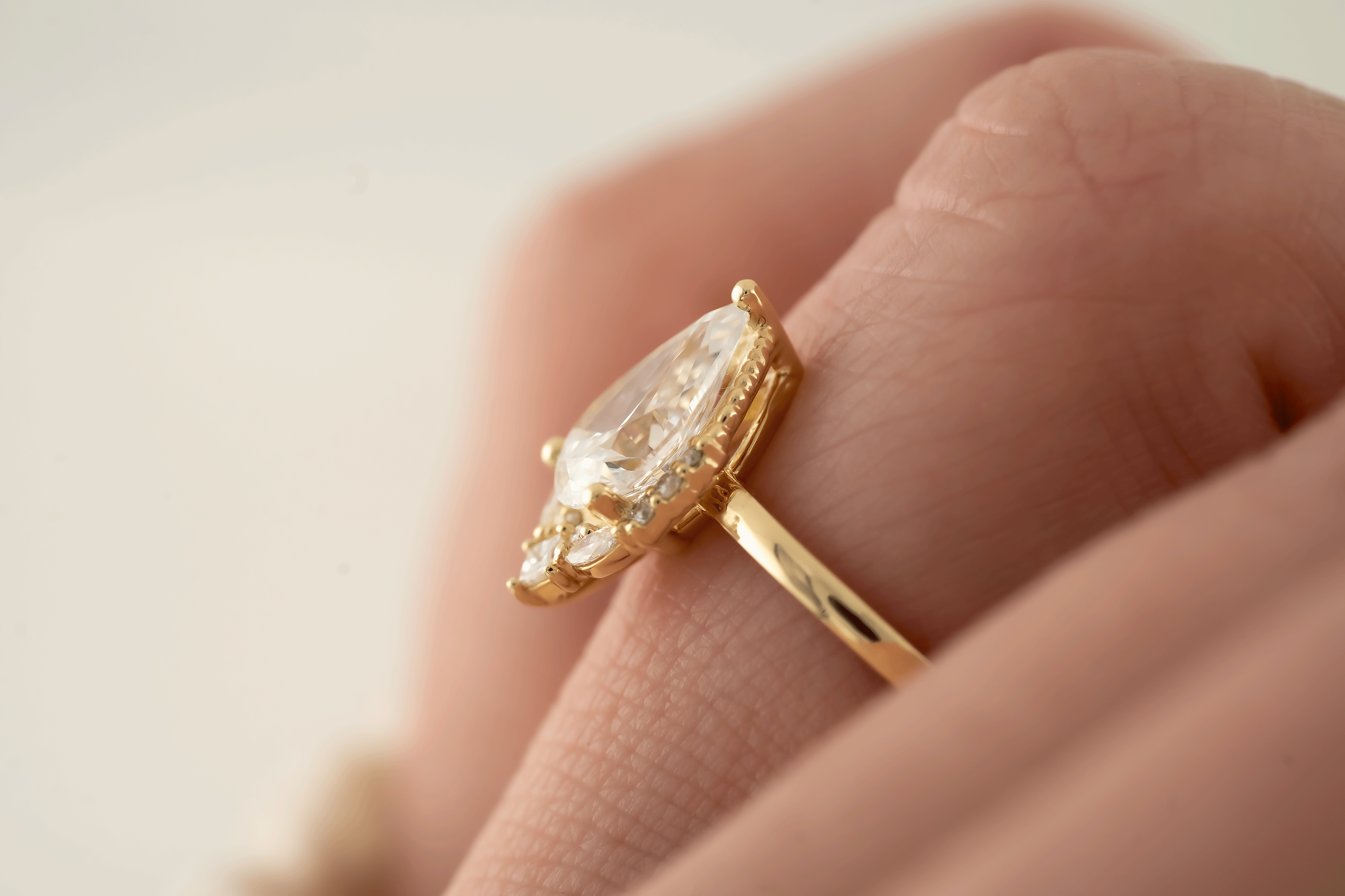 The Charlotte Ring | Pear Diamond - Lavender Creek Gems 