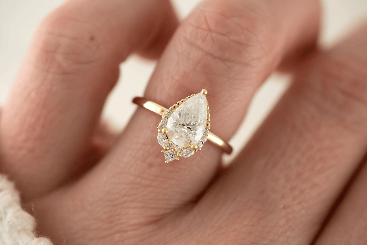 The Charlotte Ring | Pear Diamond