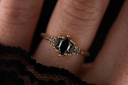The Mini Maeve Ring | Marquise Black Diamond