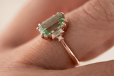 The Mira Ring | 2.69 CT Emerald Cut Lagoon Tourmaline - Lavender Creek Gems 
