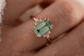 The Mira Ring | 2.69 CT Emerald Cut Lagoon Tourmaline - Lavender Creek Gems 