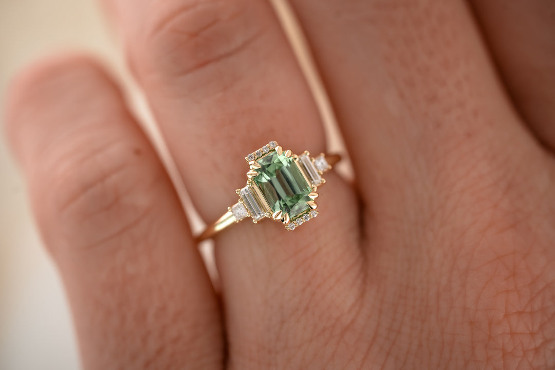 The Sura 1.24 CT Emerald Mint Green Tourmaline Ring