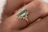 The Mira Ring | 2.69 CT Emerald Cut Lagoon Tourmaline - Lavender Creek Gems 