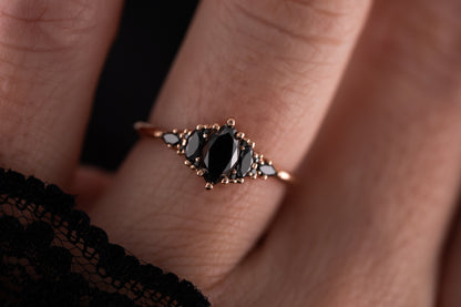 The Mini Maeve Ring | Marquise Black Diamond