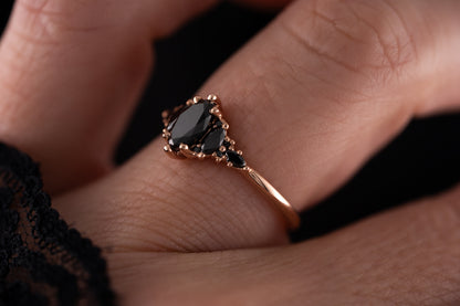 The Mini Maeve Ring | Marquise Black Diamond