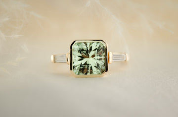 The Lyra 3.35 CT Mint Green Tourmaline Ring - Lavender Creek Gems 