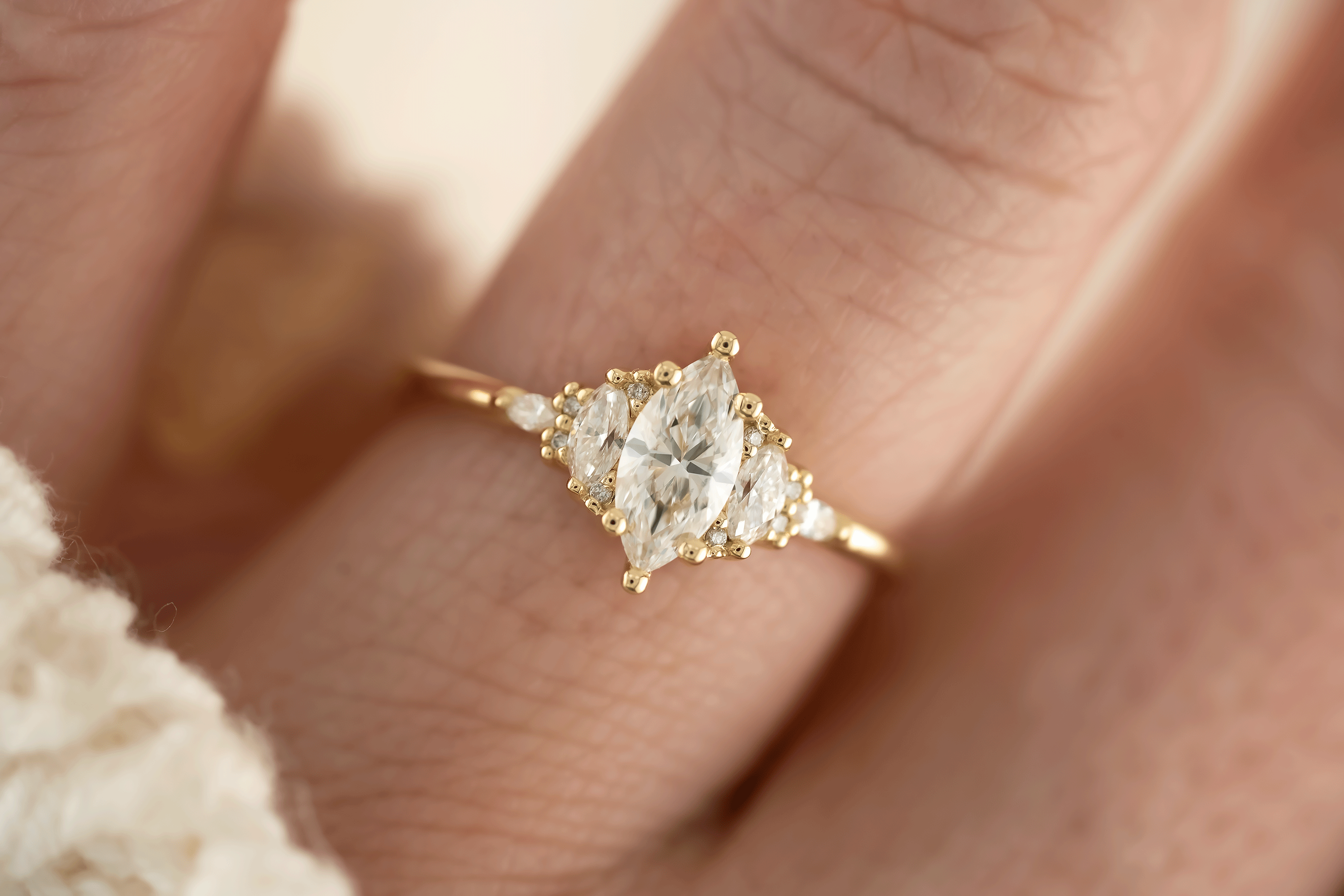 The Maeve Ring | 0.51 CT Marquise Natural Diamond - Lavender Creek Gems 
