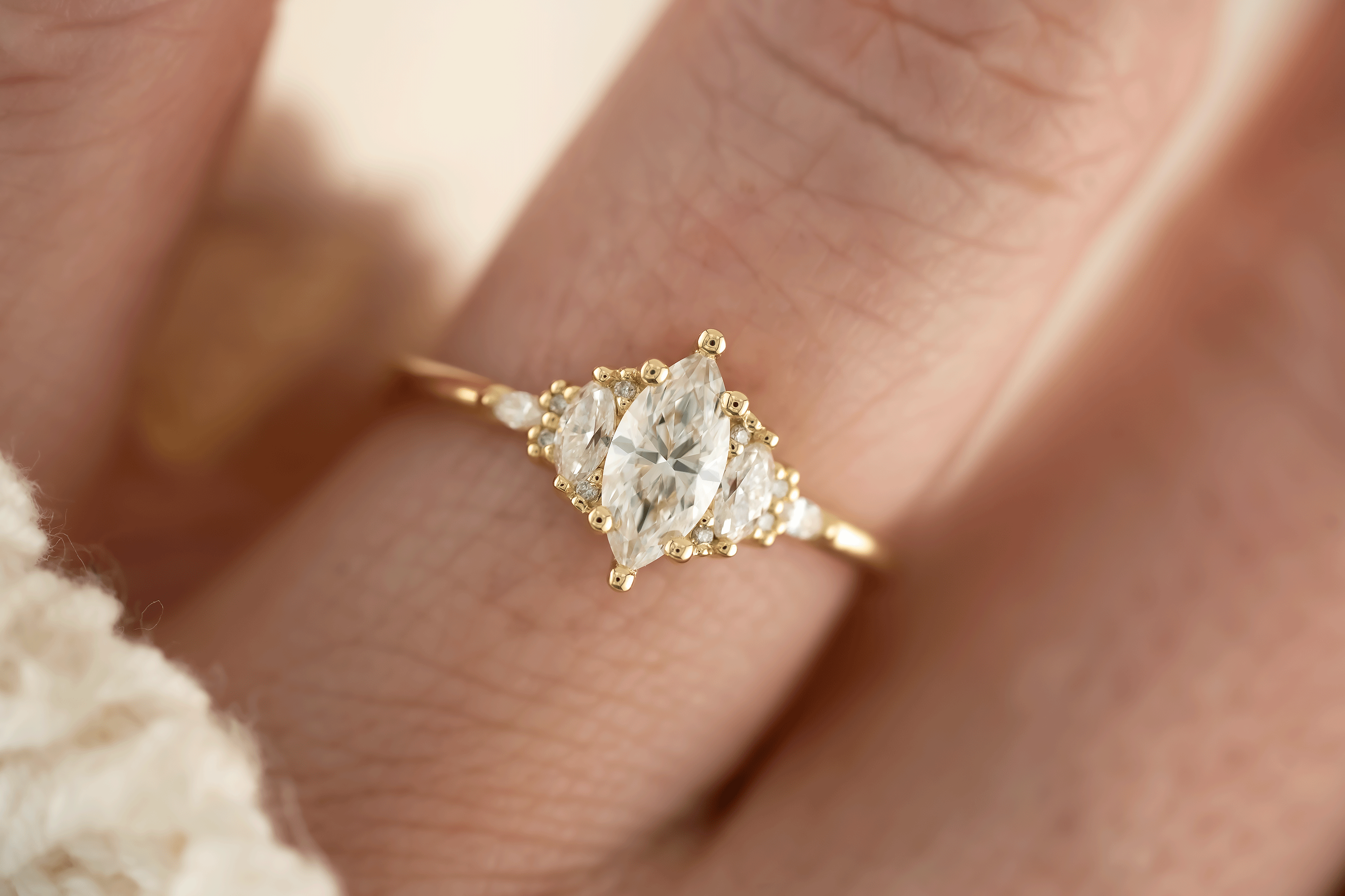 The Maeve Ring | 0.51 CT Marquise Natural Diamond - Lavender Creek Gems 