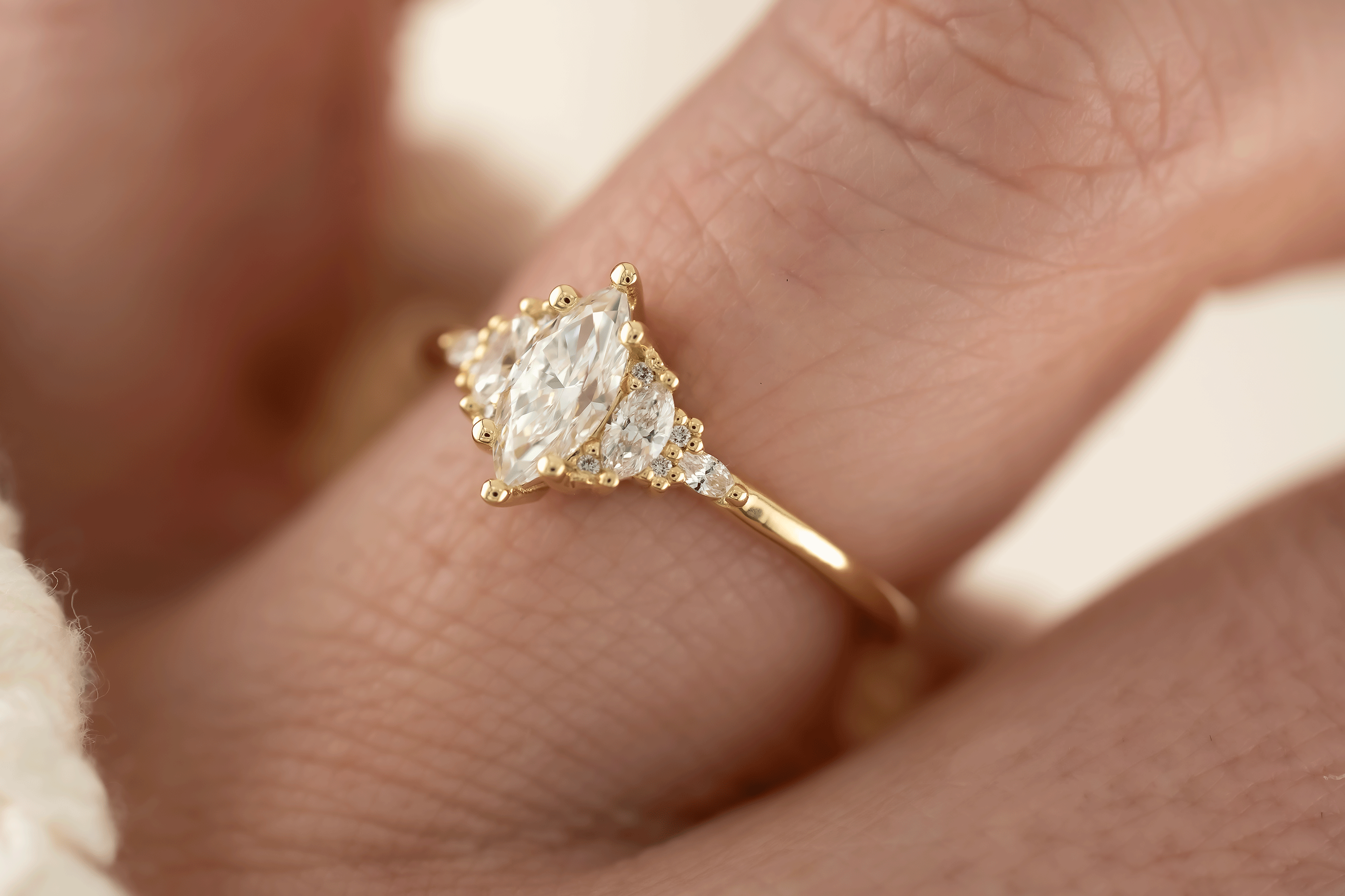 The Maeve Ring | 0.51 CT Marquise Natural Diamond - Lavender Creek Gems 