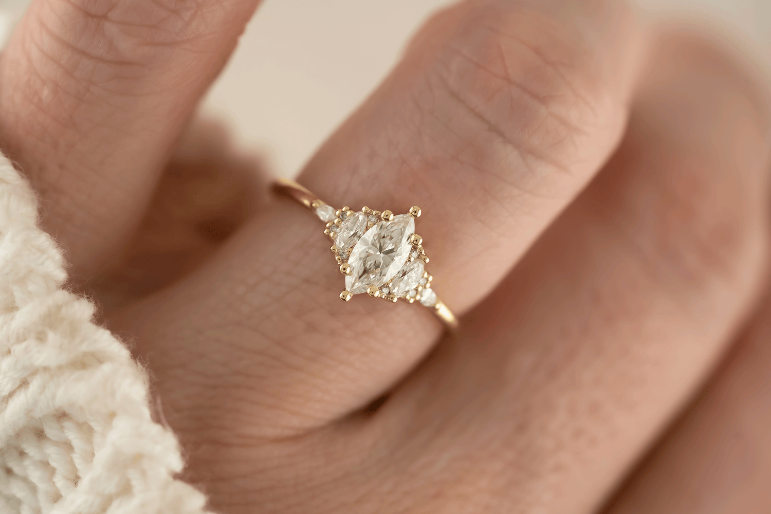 The Maeve Ring | 0.51 CT Marquise Natural Diamond