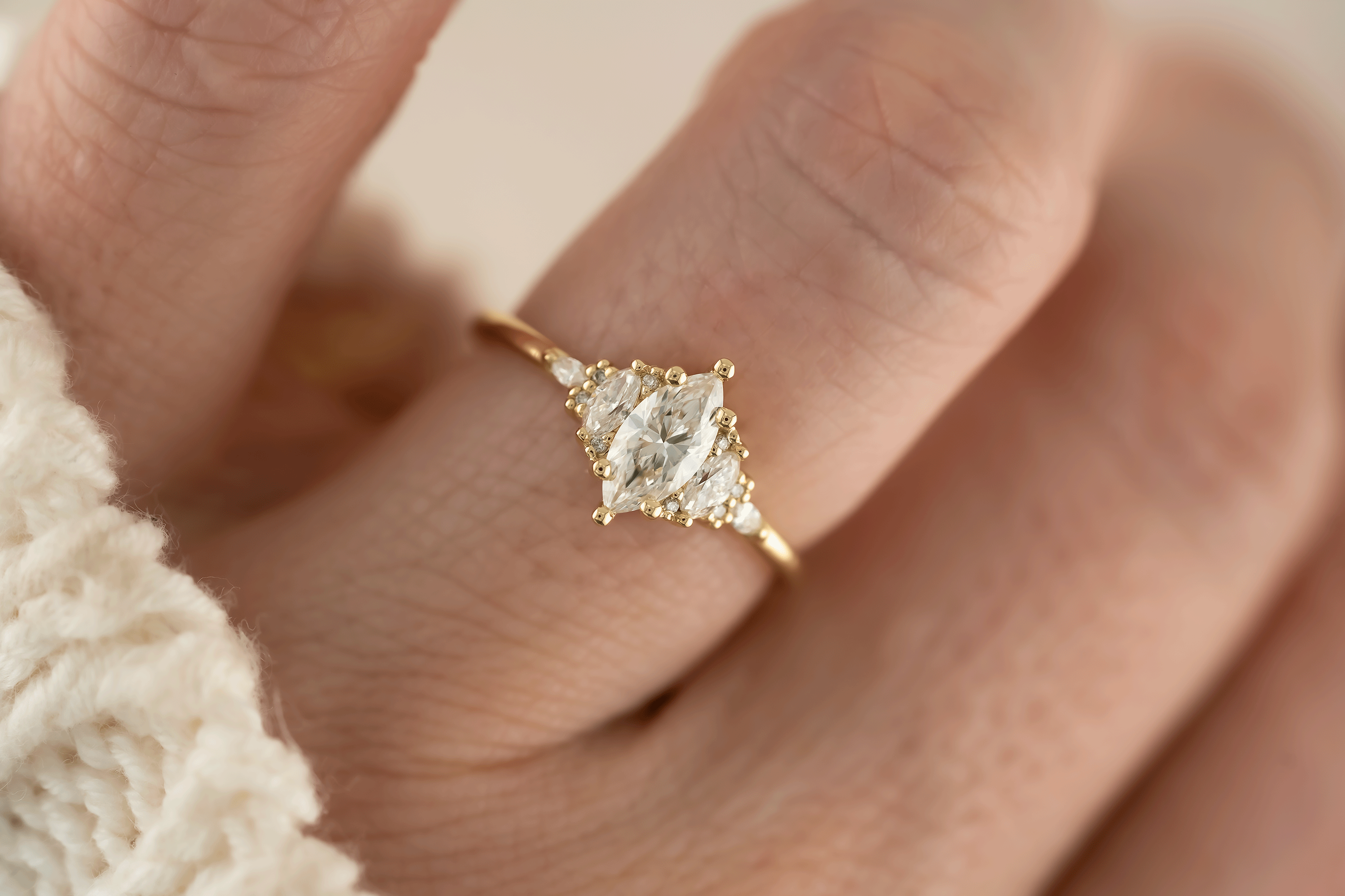 The Maeve Ring | 0.51 CT Marquise Natural Diamond - Lavender Creek Gems 