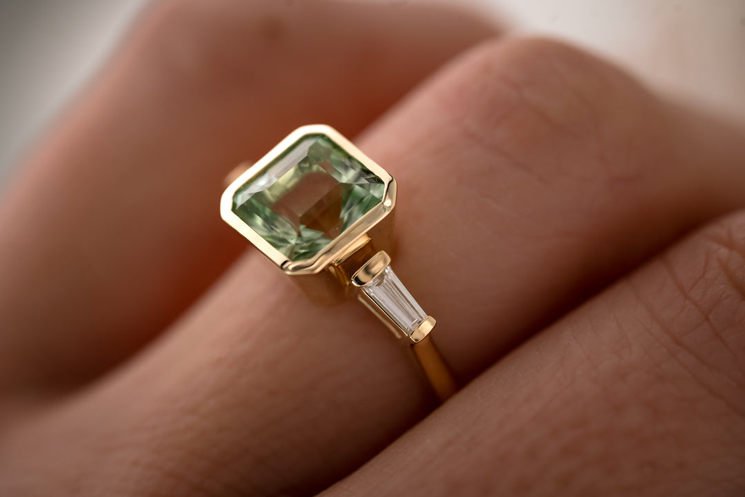 The Lyra 3.35 CT Mint Green Tourmaline Ring
