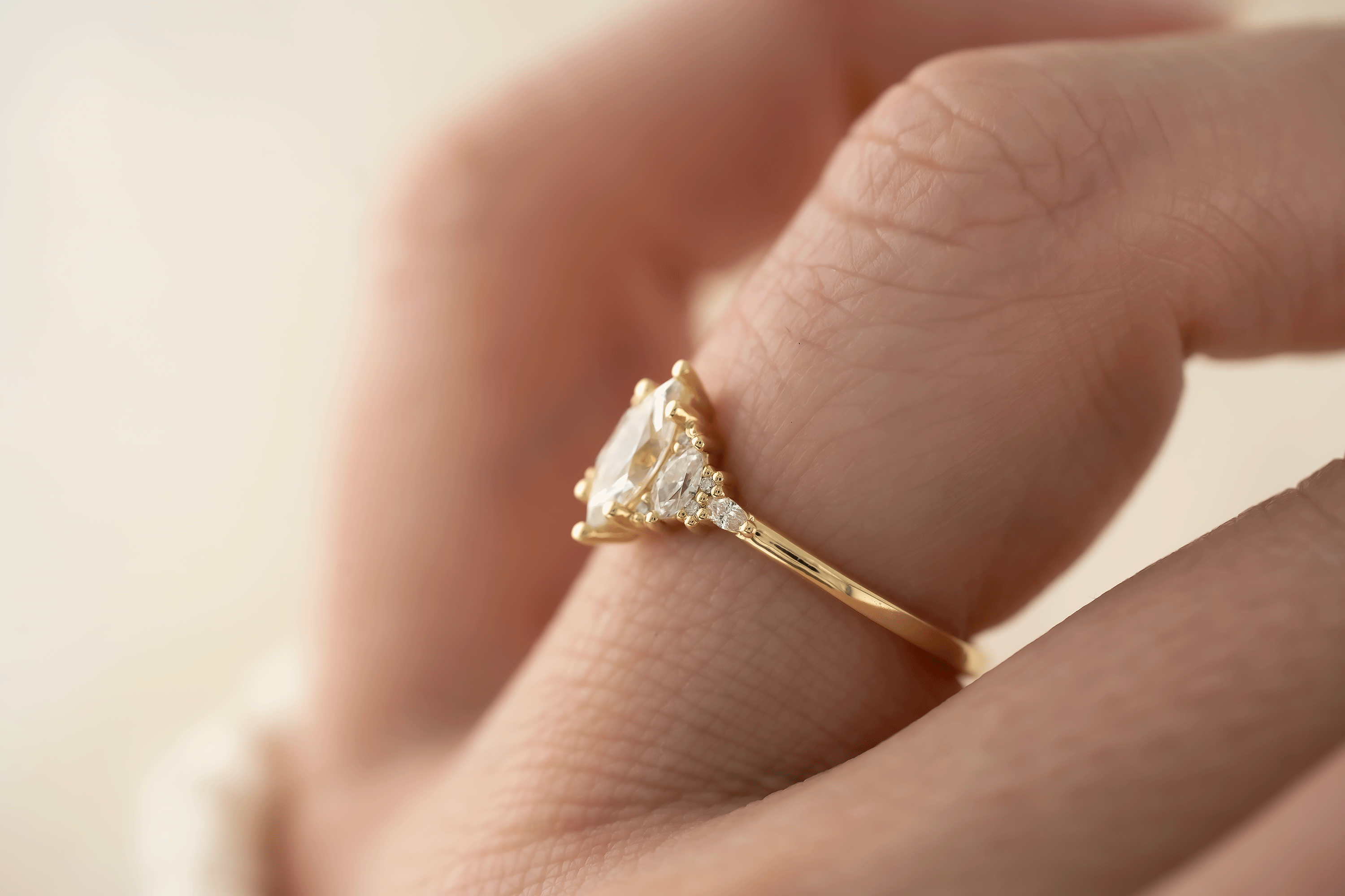 The Maeve Ring | 0.51 CT Marquise Natural Diamond - Lavender Creek Gems 