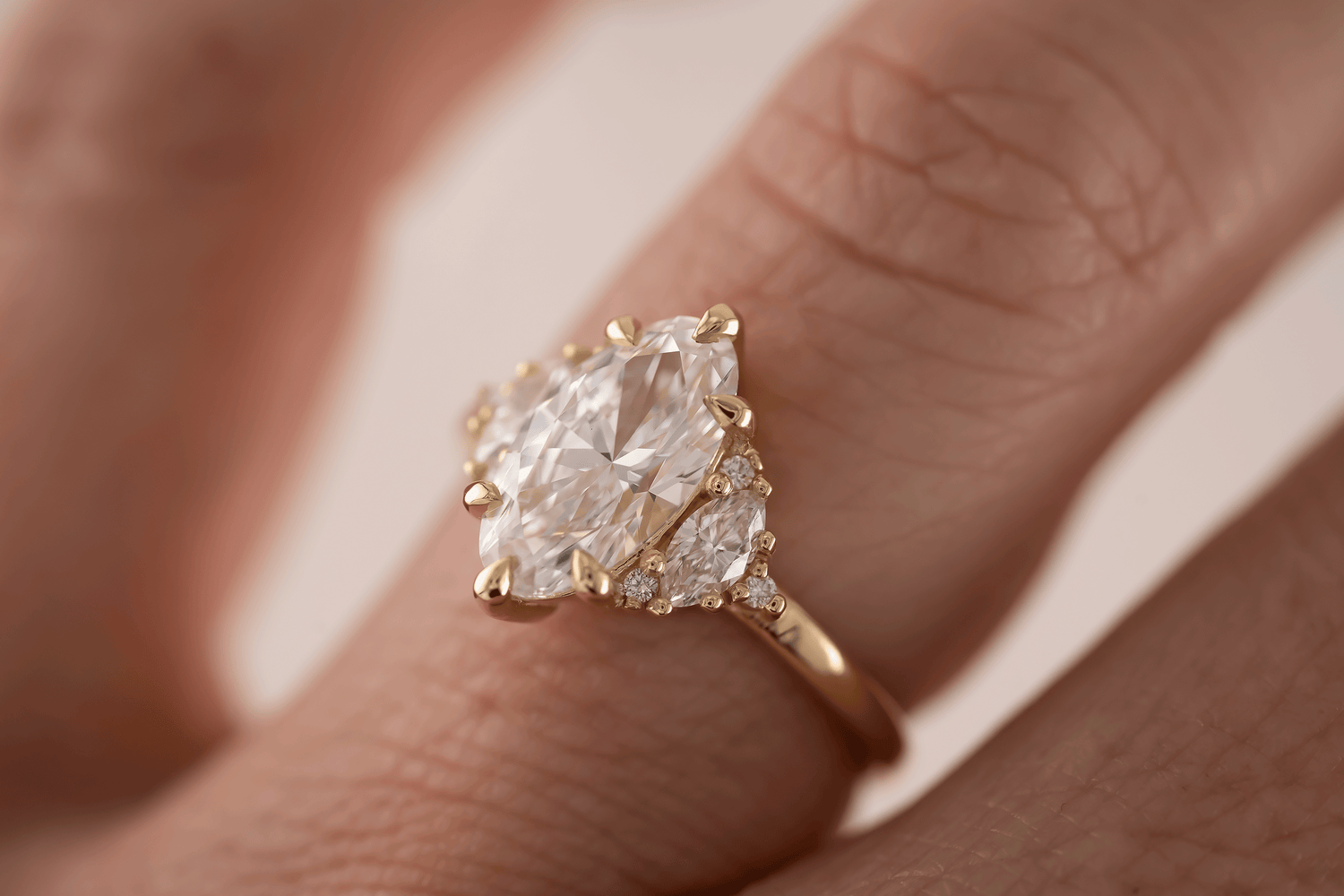 The Maren Ring | 1.96 CT Elongated Oval Diamond - Lavender Creek Gems 