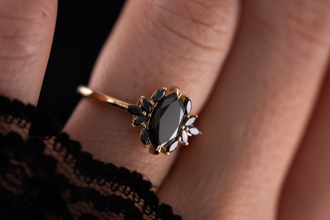 The Mitra Ring | 1.2 CT Marquise Black Diamond
