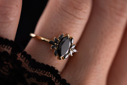 The Mitra Ring | 1.2 CT Marquise Black Diamond