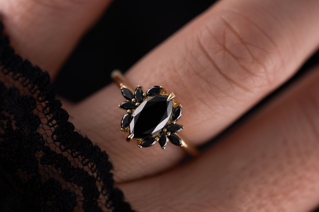 The Mitra Ring | 1.2 CT Marquise Black Diamond
