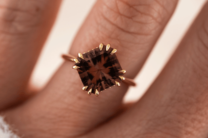 The Thalassa Ring | 4.5 CT Radiant Rosewood Tourmaline