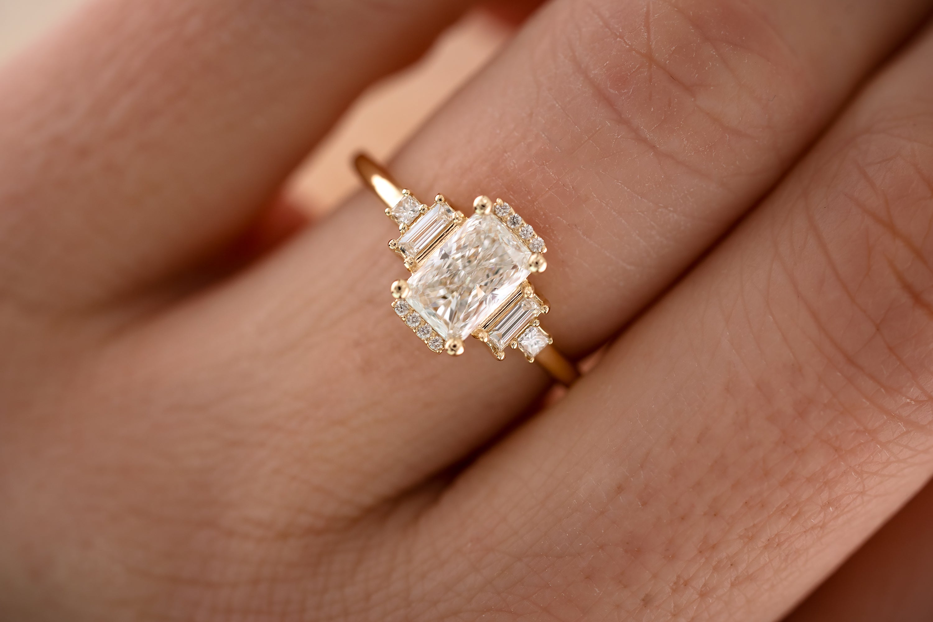 The Sura 1.02 CT Radiant Cut Diamond Ring - Lavender Creek Gems 