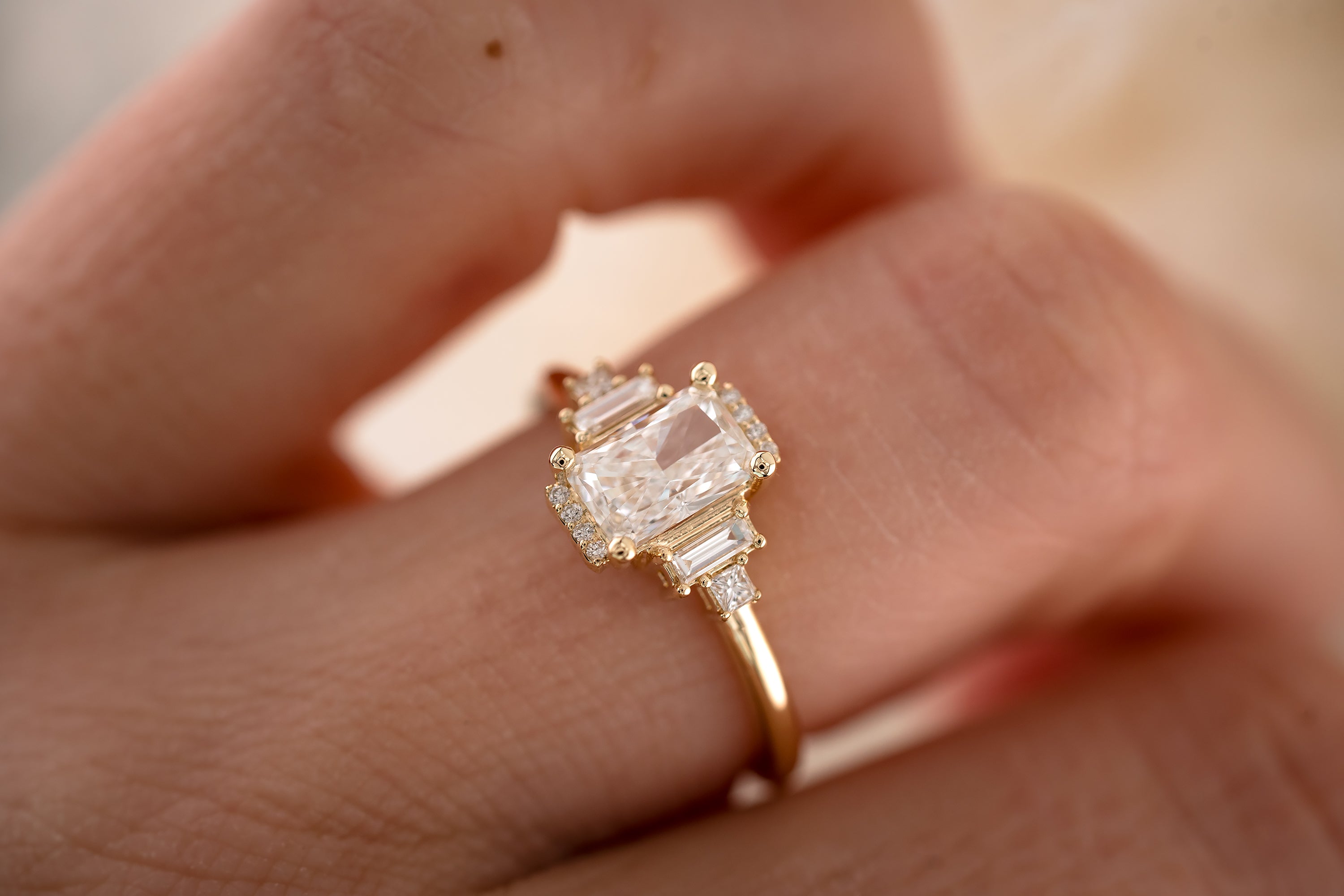 The Sura 1.02 CT Radiant Cut Diamond Ring - Lavender Creek Gems 