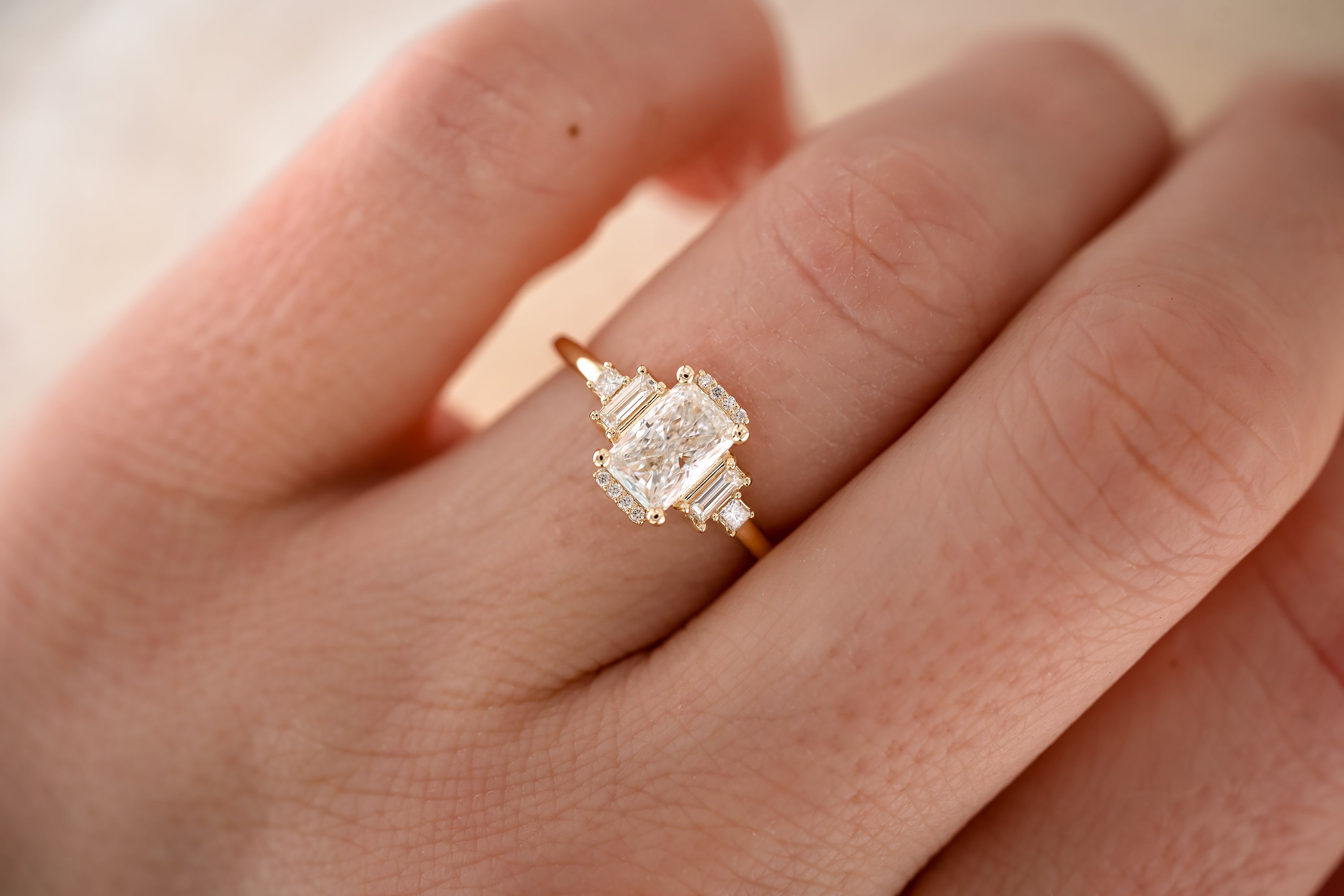 The Sura 1.02 CT Radiant Cut Diamond Ring - Lavender Creek Gems 