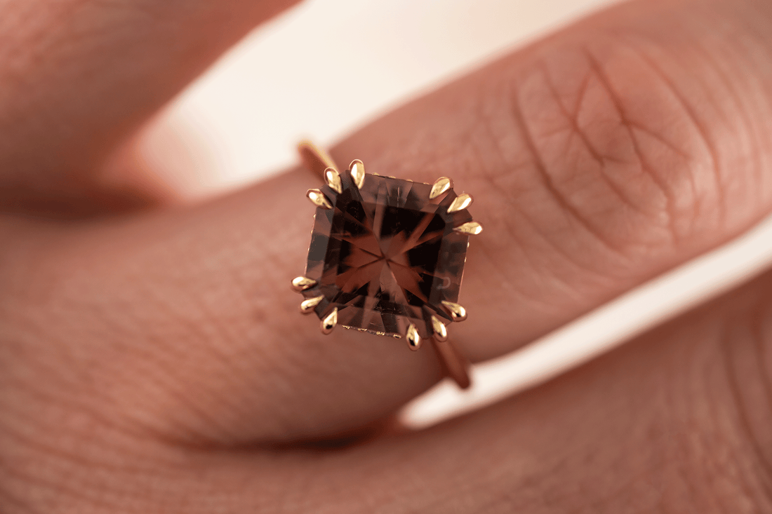 The Thalassa Ring | 4.5 CT Radiant Rosewood Tourmaline