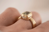 The Veil Ring | 2.59 CT Cushion Green Sapphire - Lavender Creek Gems 
