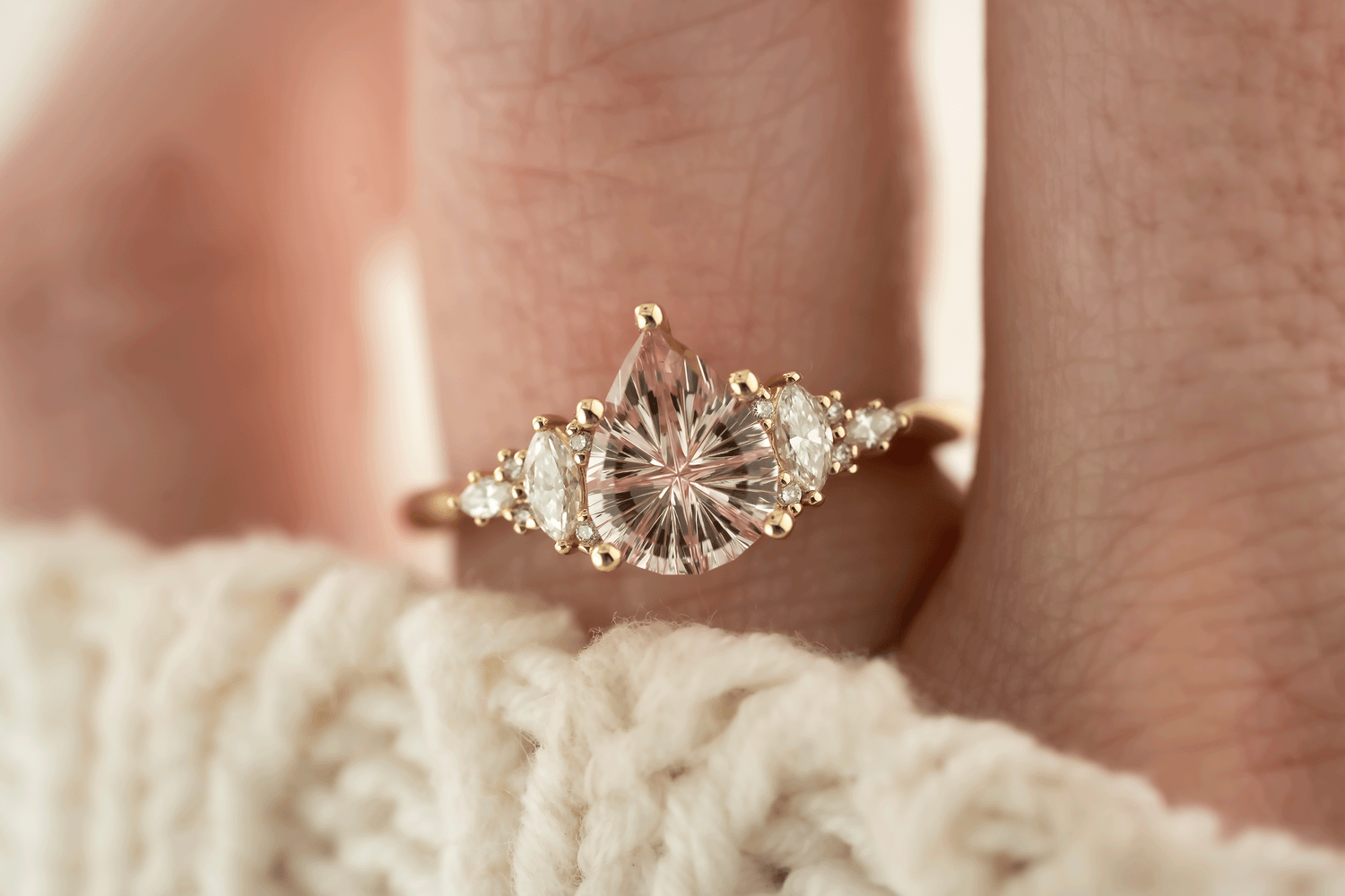 The Maeve Ring | 1.4 CT Pear Starbrite™ Pink Sapphire