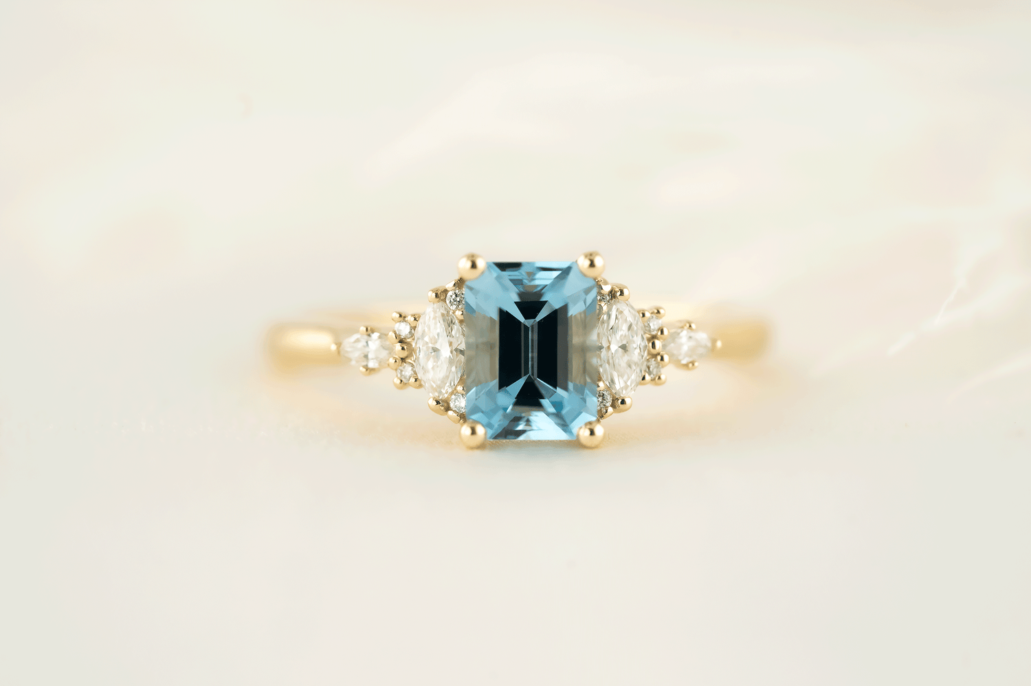 The Maeve Ring | 0.86 CT Emerald Cut Aquamarine