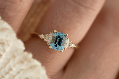 The Maeve Ring | 0.86 CT Emerald Cut Aquamarine