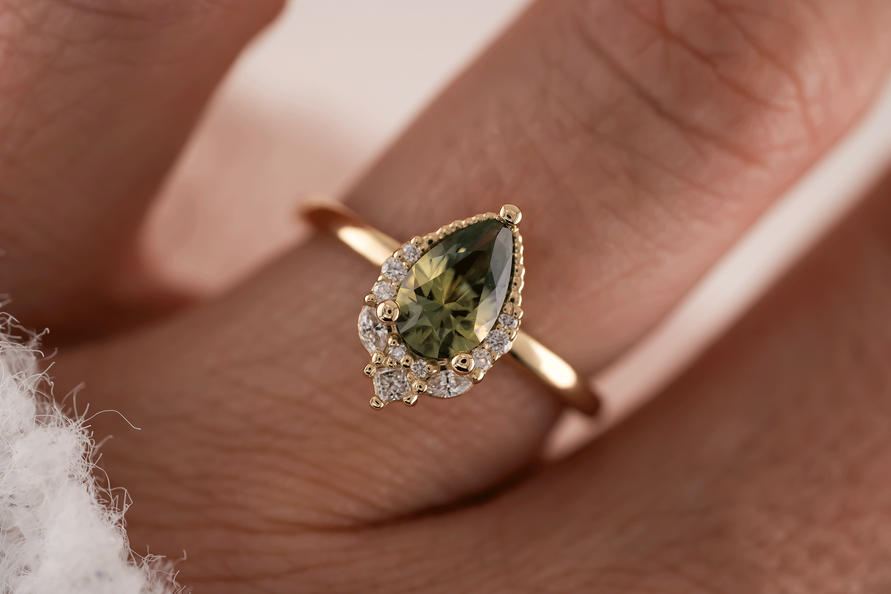 The Charlotte Ring | 1.13 Green Sapphire - Lavender Creek Gems 