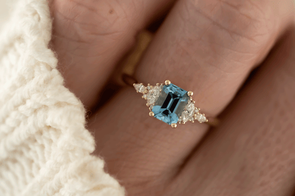 The Maeve Ring | 0.86 CT Emerald Cut Aquamarine