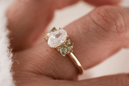 The Fleur Ring | 1.53 CT Portuguese Cut Oval Diamond - Lavender Creek Gems 