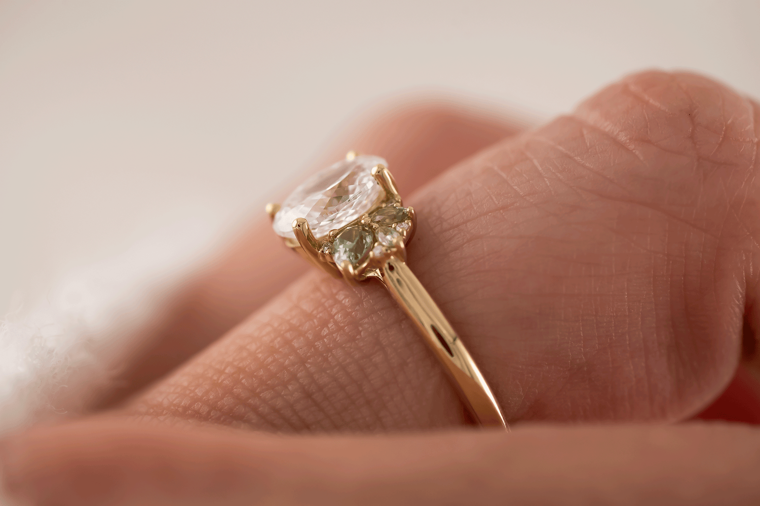 The Fleur Ring | 1.53 CT Portuguese Cut Oval Diamond - Lavender Creek Gems 