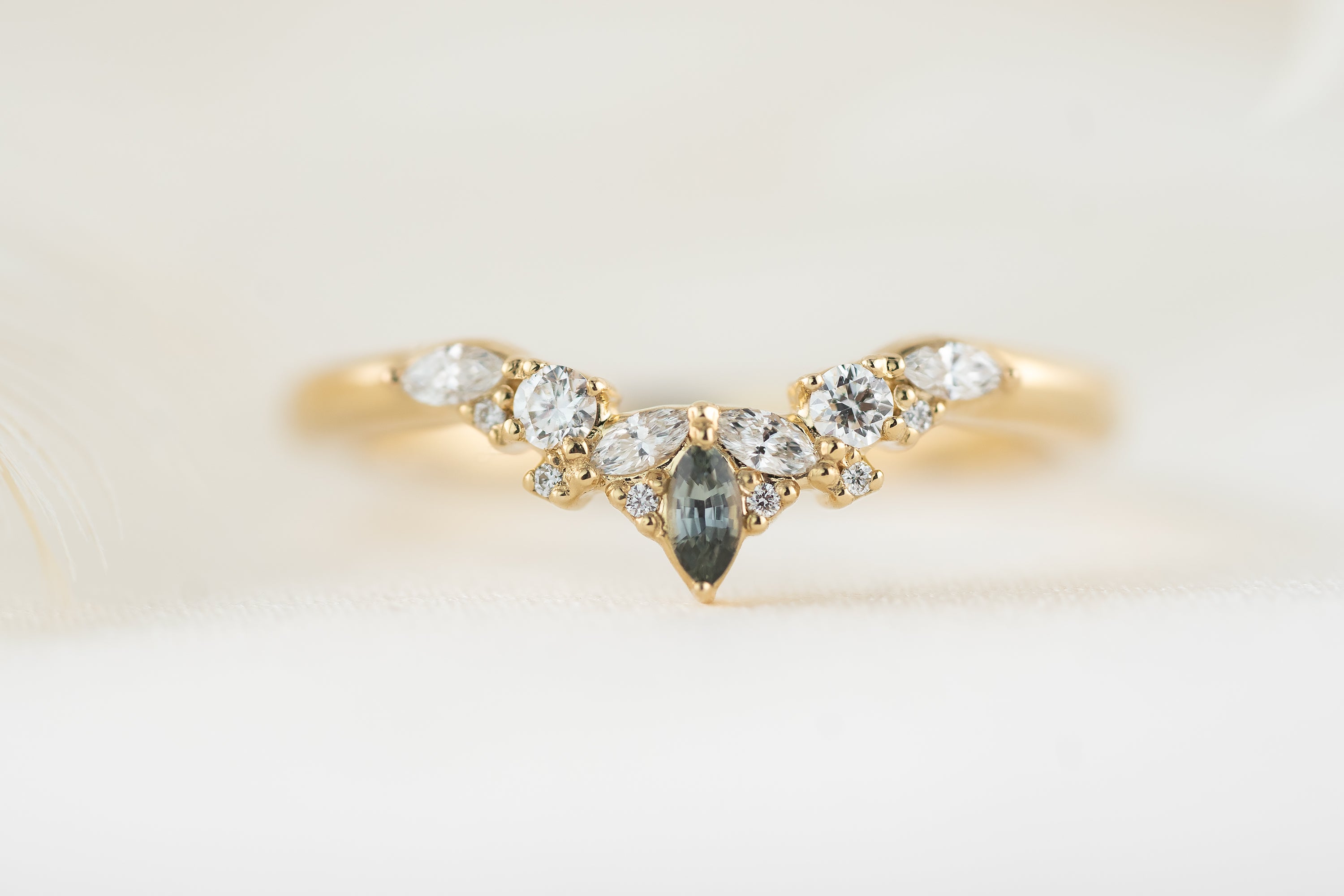 The Tiara Band | Teal Green Sapphire - Lavender Creek Gems 