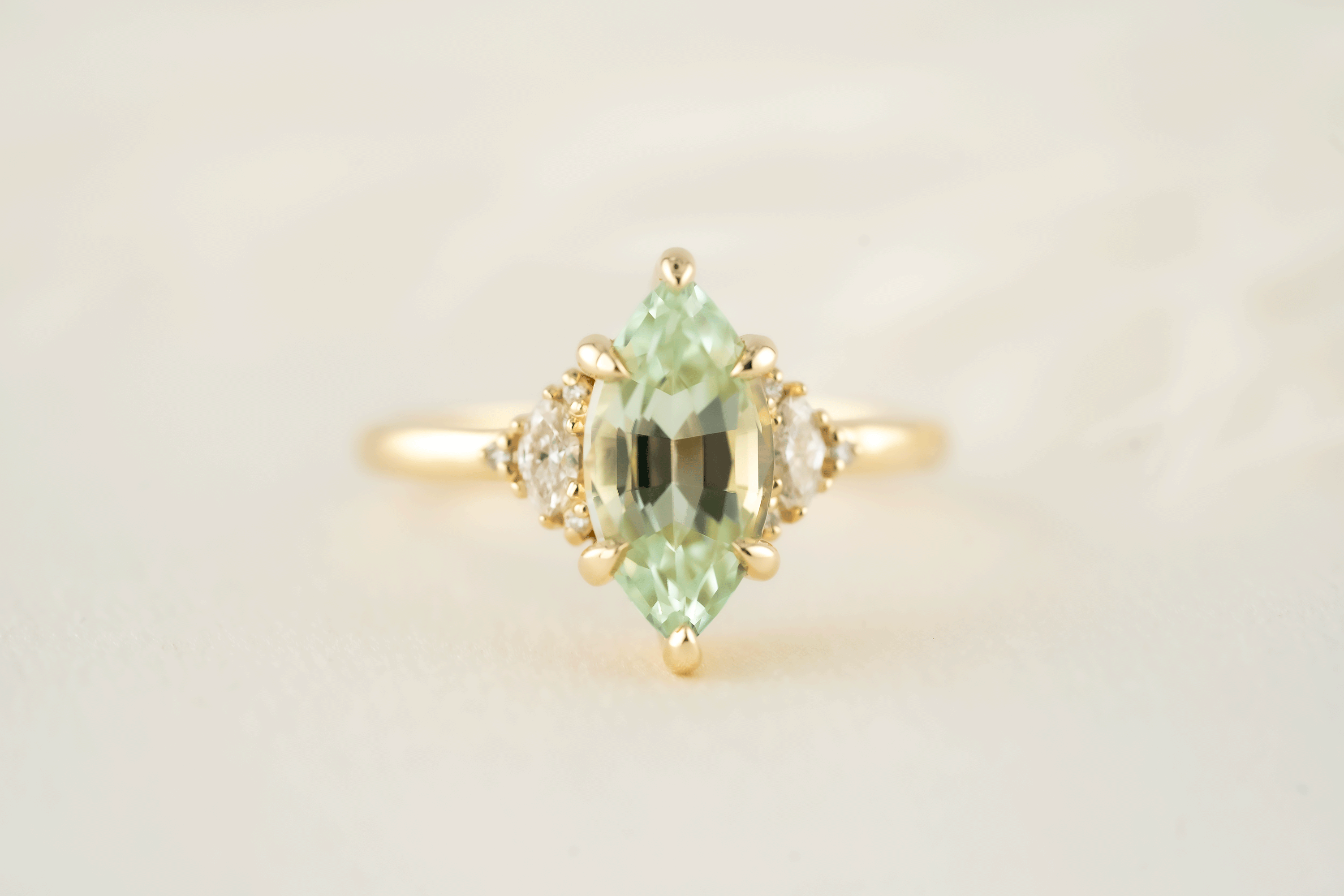 The Maren Ring | 1.93 CT Marquise Seafoam Green Tourmaline - Lavender Creek Gems 