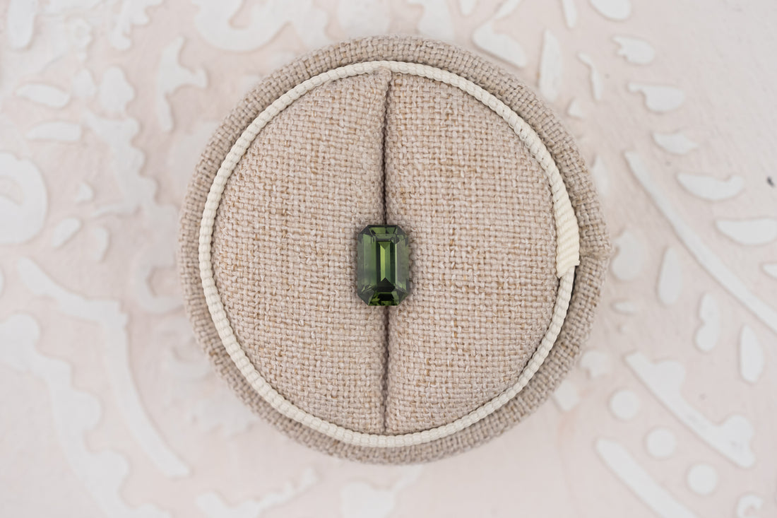 2.03 CT Emerald Cut Dark Green Sapphire - Lavender Creek Gems 