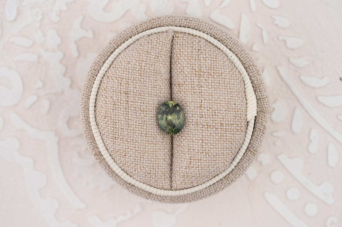 1.95 CT Oval Green Sapphire - Lavender Creek Gems 