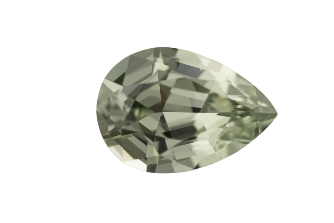 1.26 CT Pear Cut Sage Green Sapphire - Lavender Creek Gems 