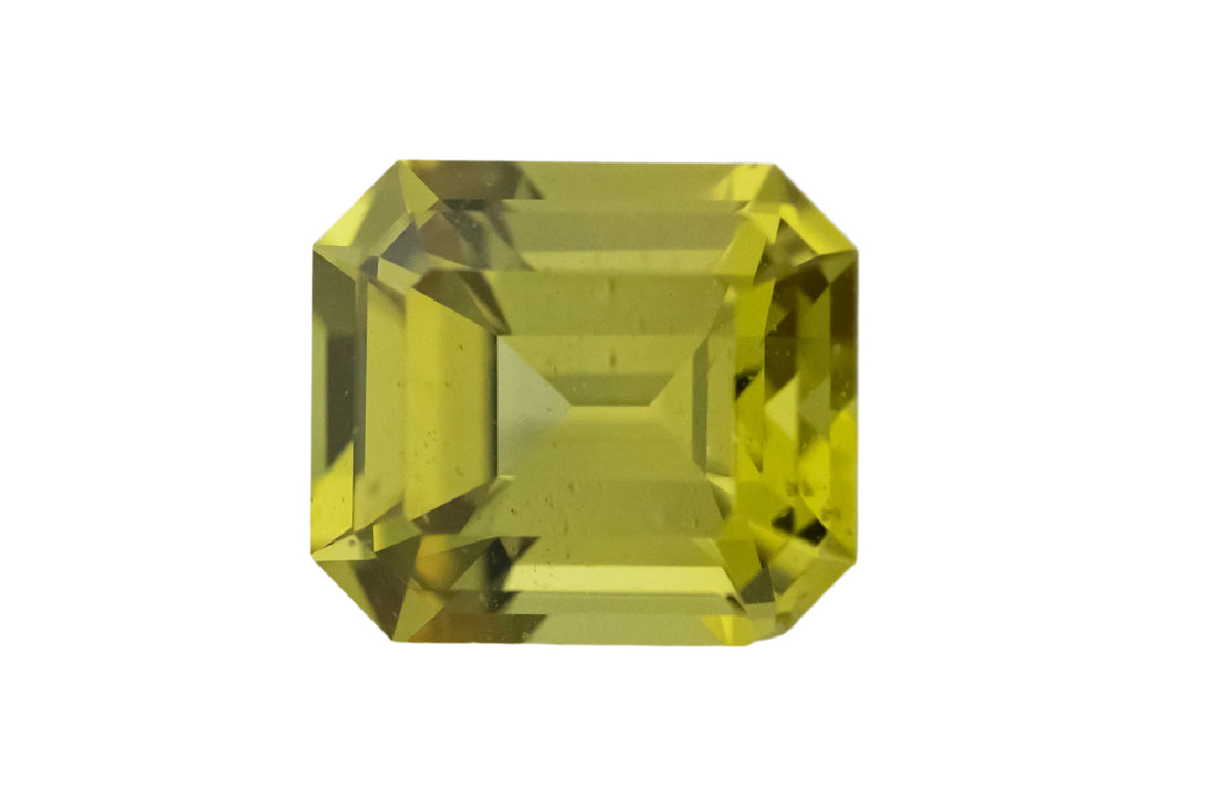 1.52 CT Emerald Cut Yellow Green Sapphire