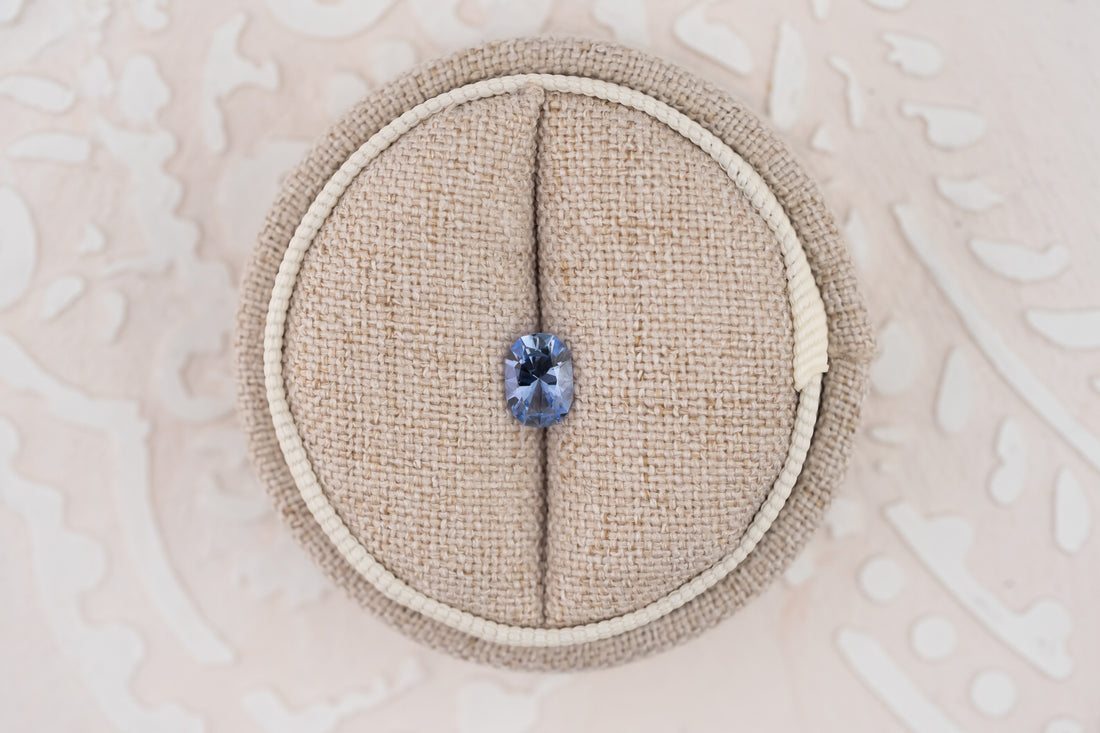 0.81 CT Oval Cut Cornflower Blue Sapphire - Lavender Creek Gems 