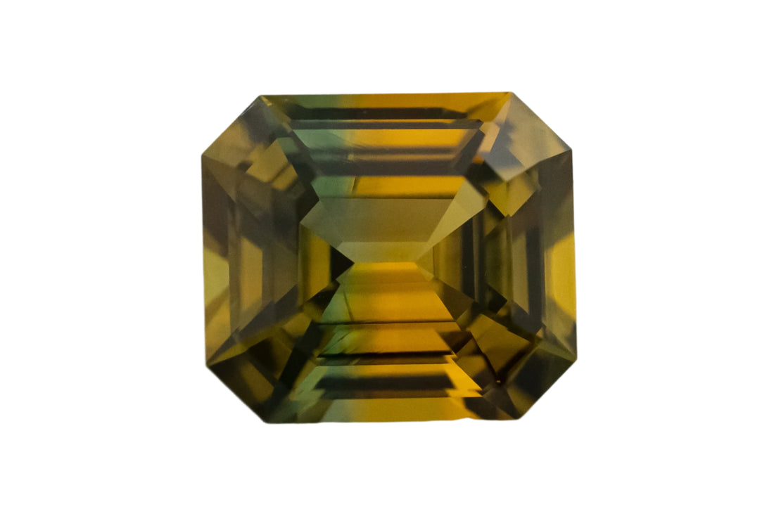 1.73 CT Emerald Cut Bicolor Sapphire