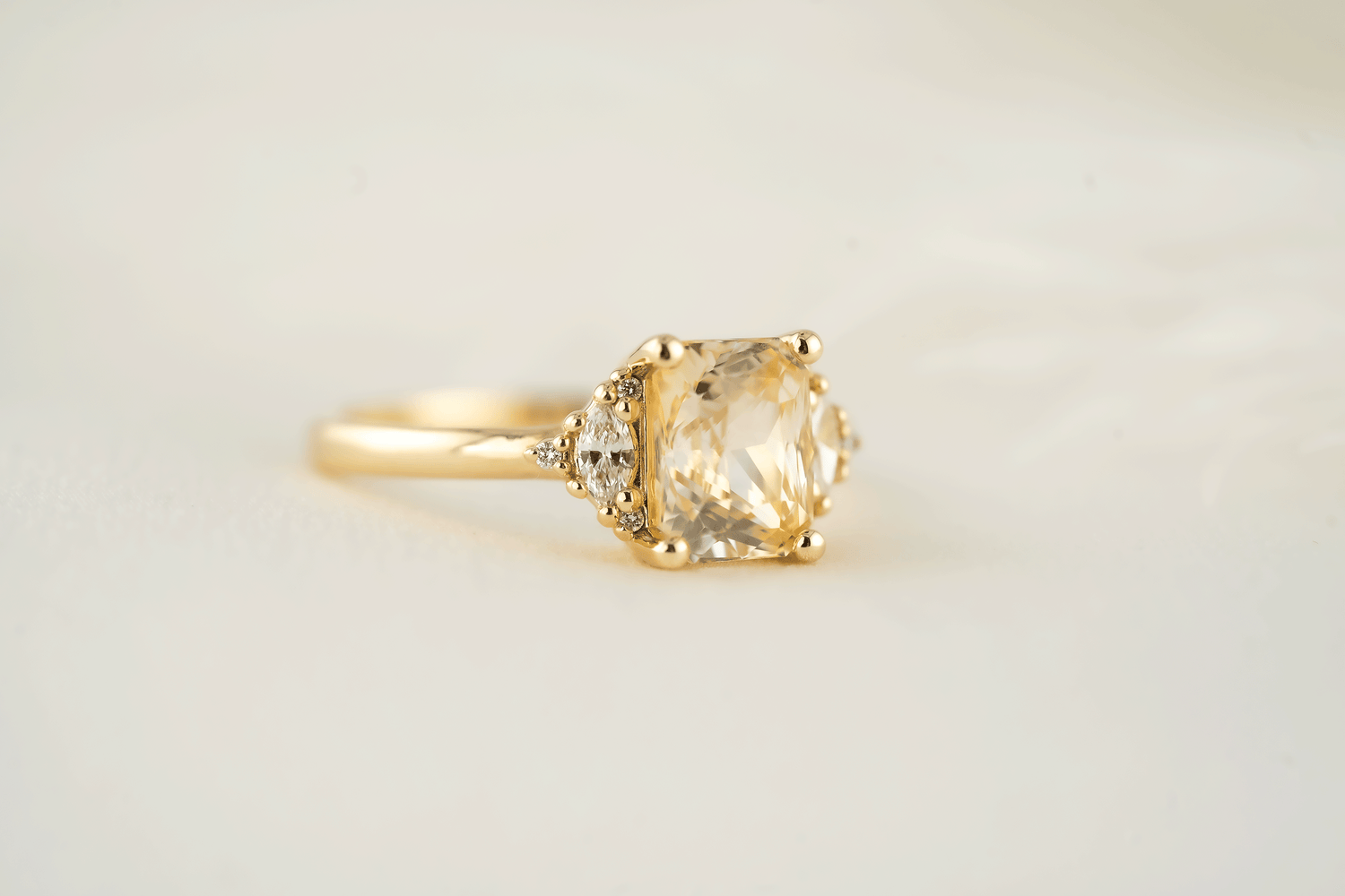 The Maren Ring | 2.29 CT Radiant Golden Yellow Sapphire